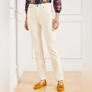 Talbots High Rise Straight Leg Cream Corduroy Pants